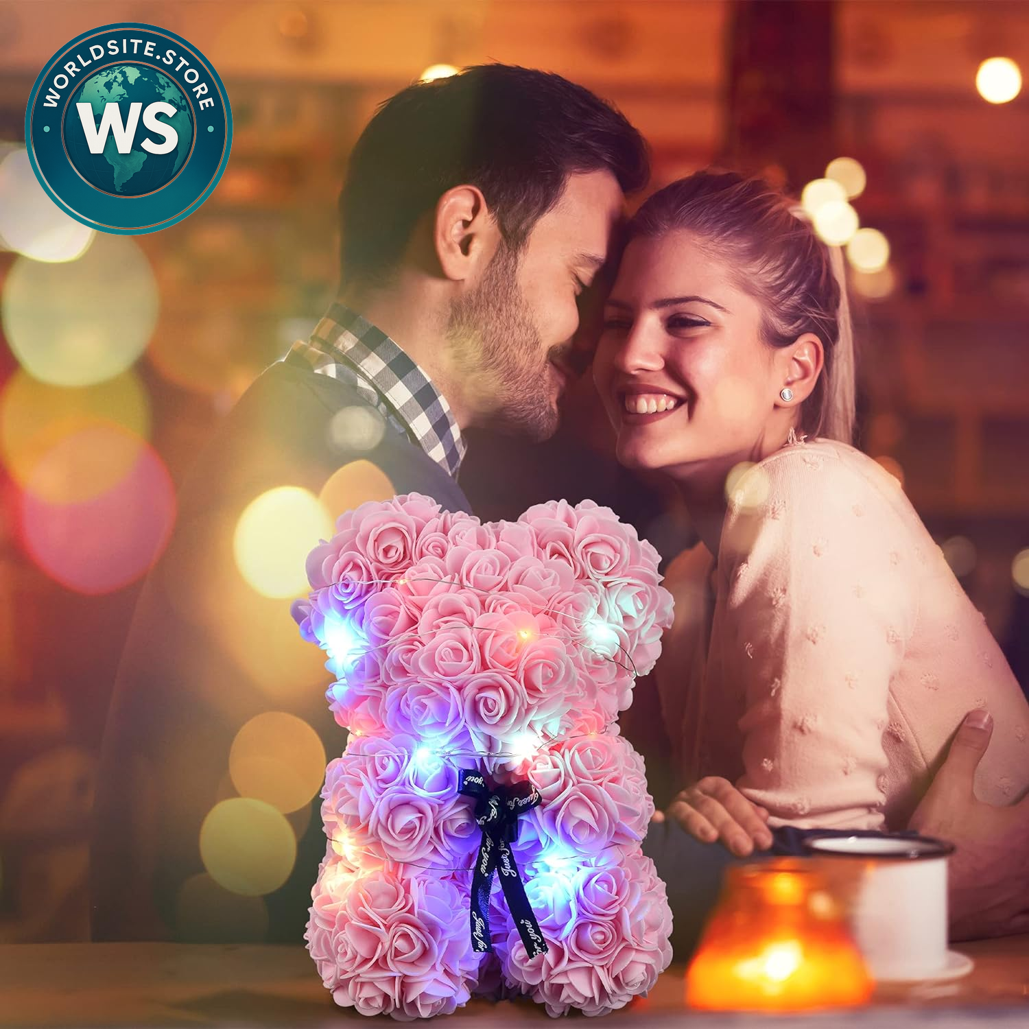 Charming Rose Flower Teddy Bear - Perfect Gift for Women, Moms & Wives for Mother’s Day, Valentine's Day, or Birthdays