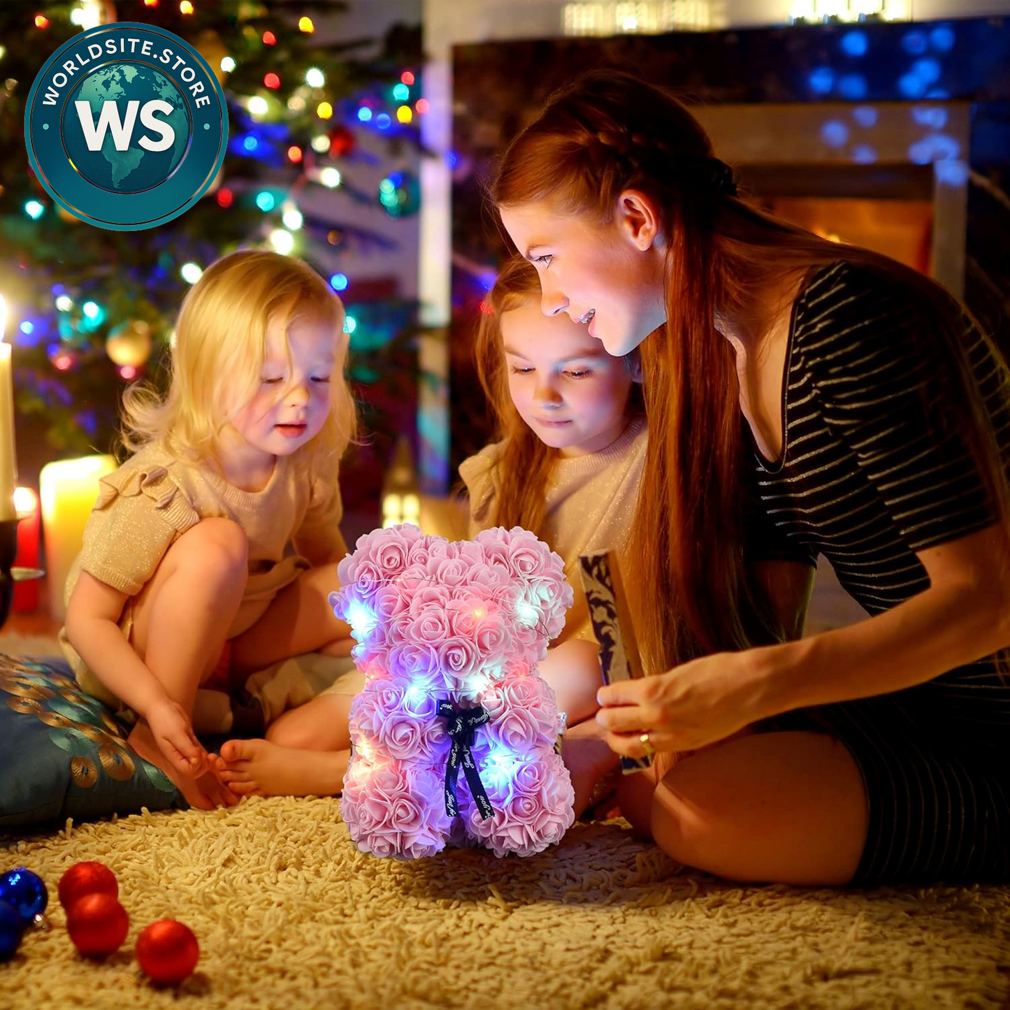 Charming Rose Flower Teddy Bear - Perfect Gift for Women, Moms & Wives for Mother’s Day, Valentine's Day, or Birthdays