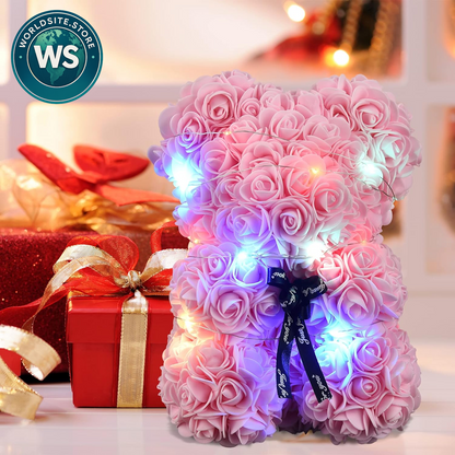 Charming Rose Flower Teddy Bear - Perfect Gift for Women, Moms & Wives for Mother’s Day, Valentine's Day, or Birthdays