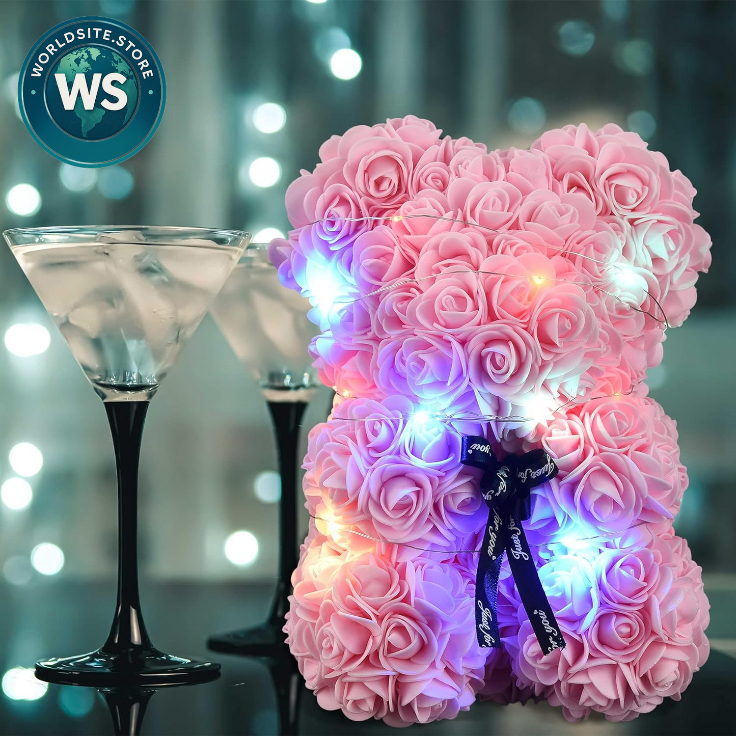 Charming Rose Flower Teddy Bear - Perfect Gift for Women, Moms & Wives for Mother’s Day, Valentine's Day, or Birthdays